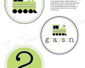 Train Birthday Party Printable 4 inch Party Circles by The TomKat Studio