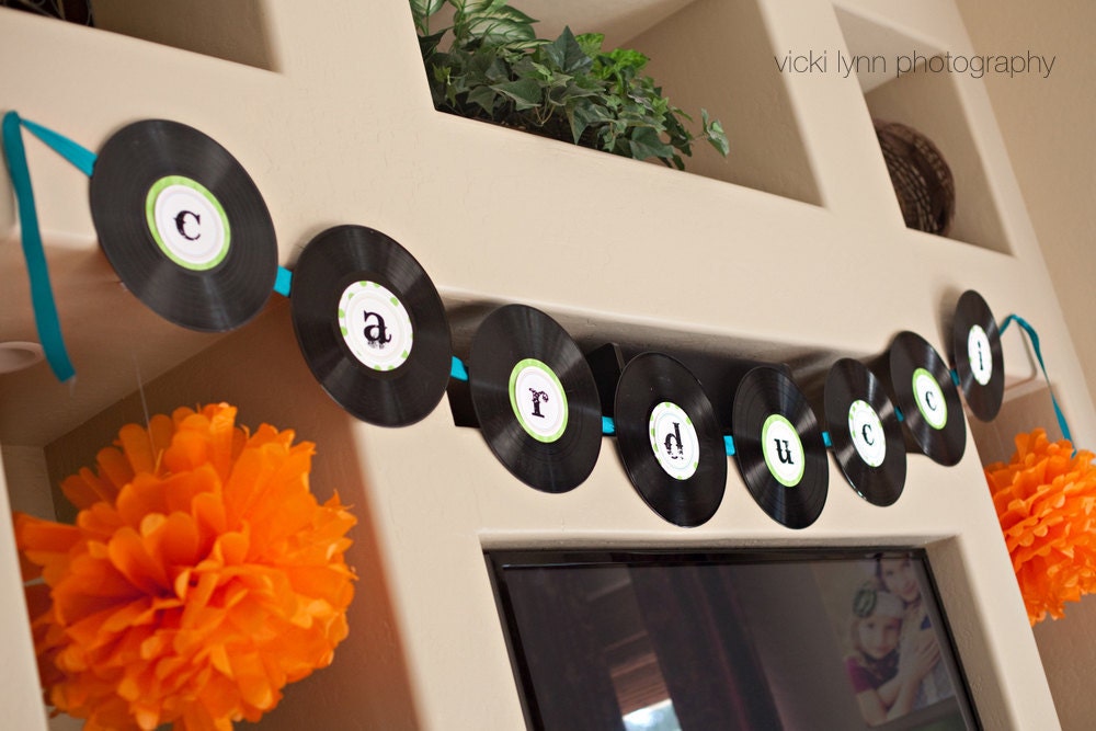 Rock Star Alphabet 4" Party Circles for Banner - Printable Party Collection - The TomKat Studio