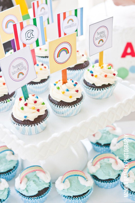 Printable Party  Circles - Rainbow Party Collection - The TomKat Studio