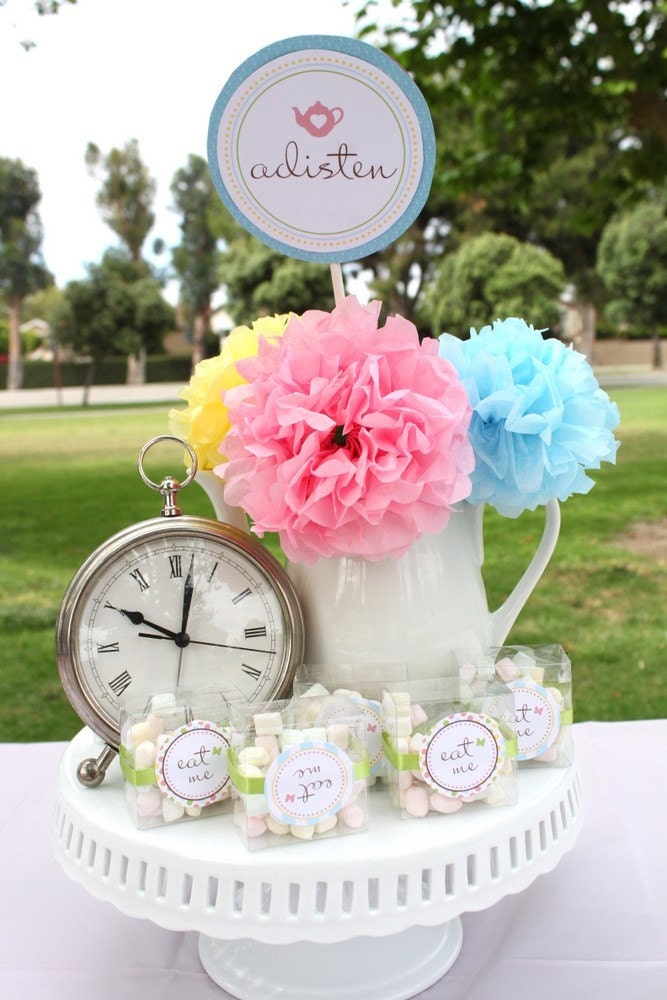 PRINTABLE 4 INCH Party Circles - Alice in Wonderland Birthday Party Collection - PASTELS - The TomKat Studio Il_570xn
