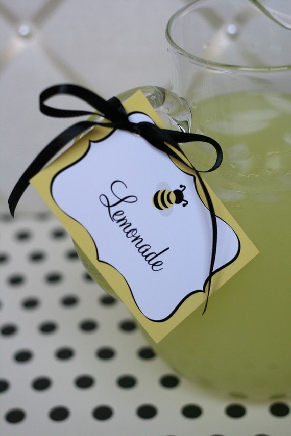 Bumble Bee Party Printable Food and Dessert Labels by The TomKat Studio Il_570xn