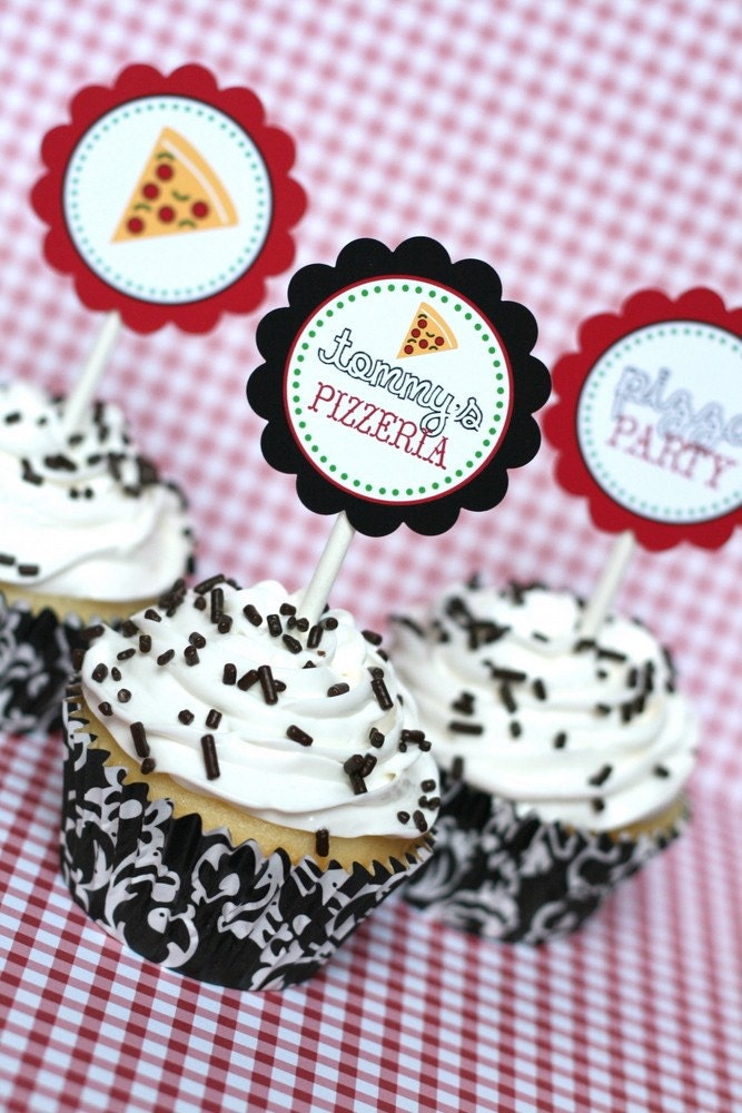 Printable Party Circles- Pizza Party Collection - The TomKat Studio Il_570xn
