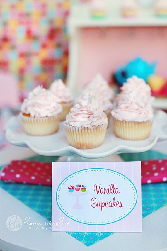 PRINTABLE Fancy Labels - Cupcake Bake Shoppe Birthday Party Collection - The TomKat Studio Il_570xn