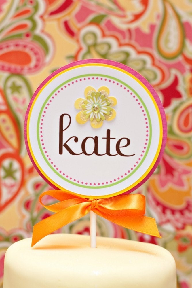 PRINTABLE 4 INCH Party Circles - Fairy Garden Birthday Party Collection - DIY by The TomKat Studio