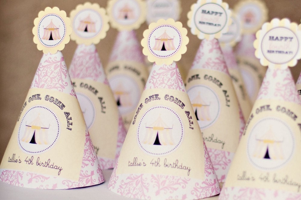 Circus Birthday Party Collection Cotton Candy Labels by The TomKat Studio