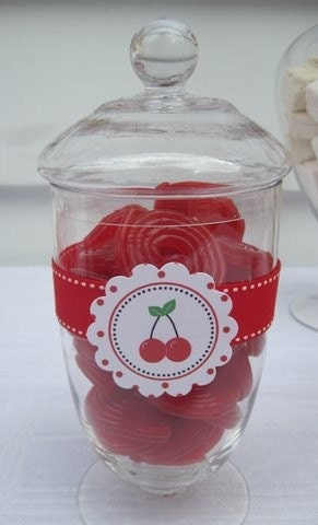 Cherry Picnic Printable Party Circles by The TomKat Studio