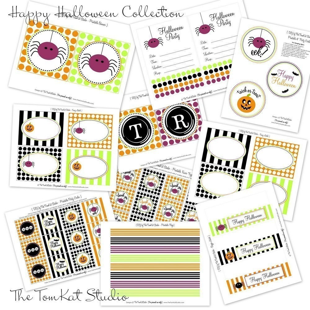 PRINTABLE COLLECTION - Happy Halloween Party Collection - The TomKat Studio