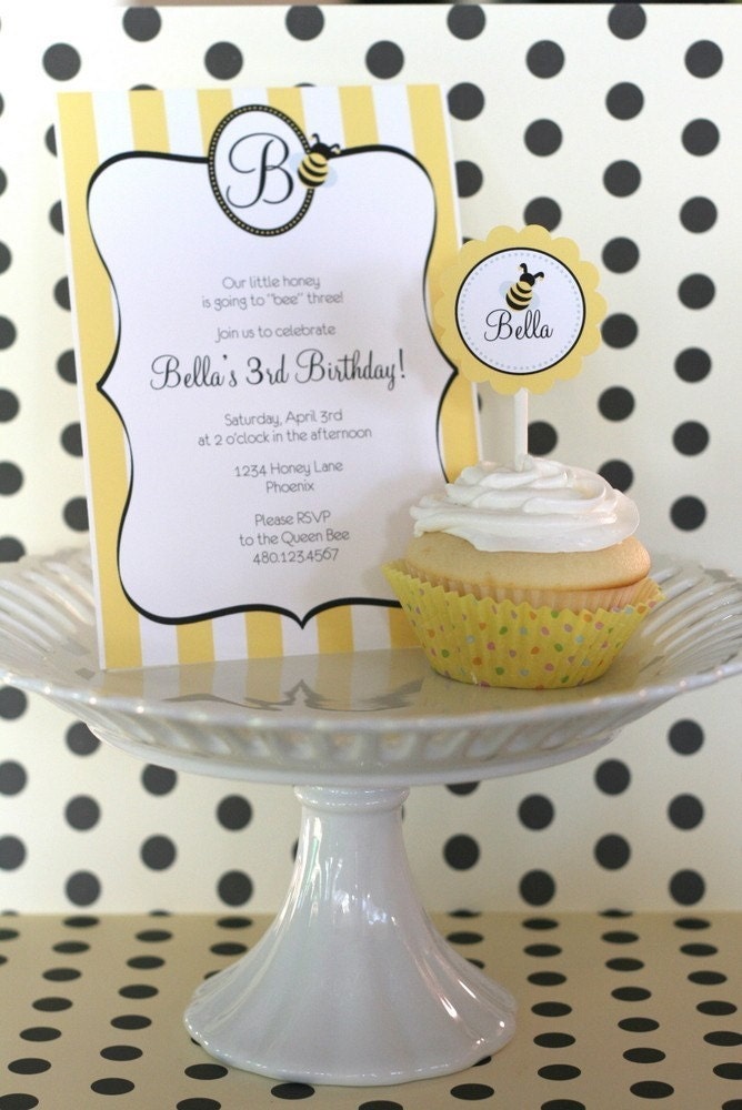 Bumble Bee Party Printable Favor Tags by The TomKat Studio