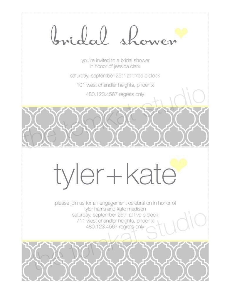Yellow and Gray Printable Party Invitation by The TomKat Studio