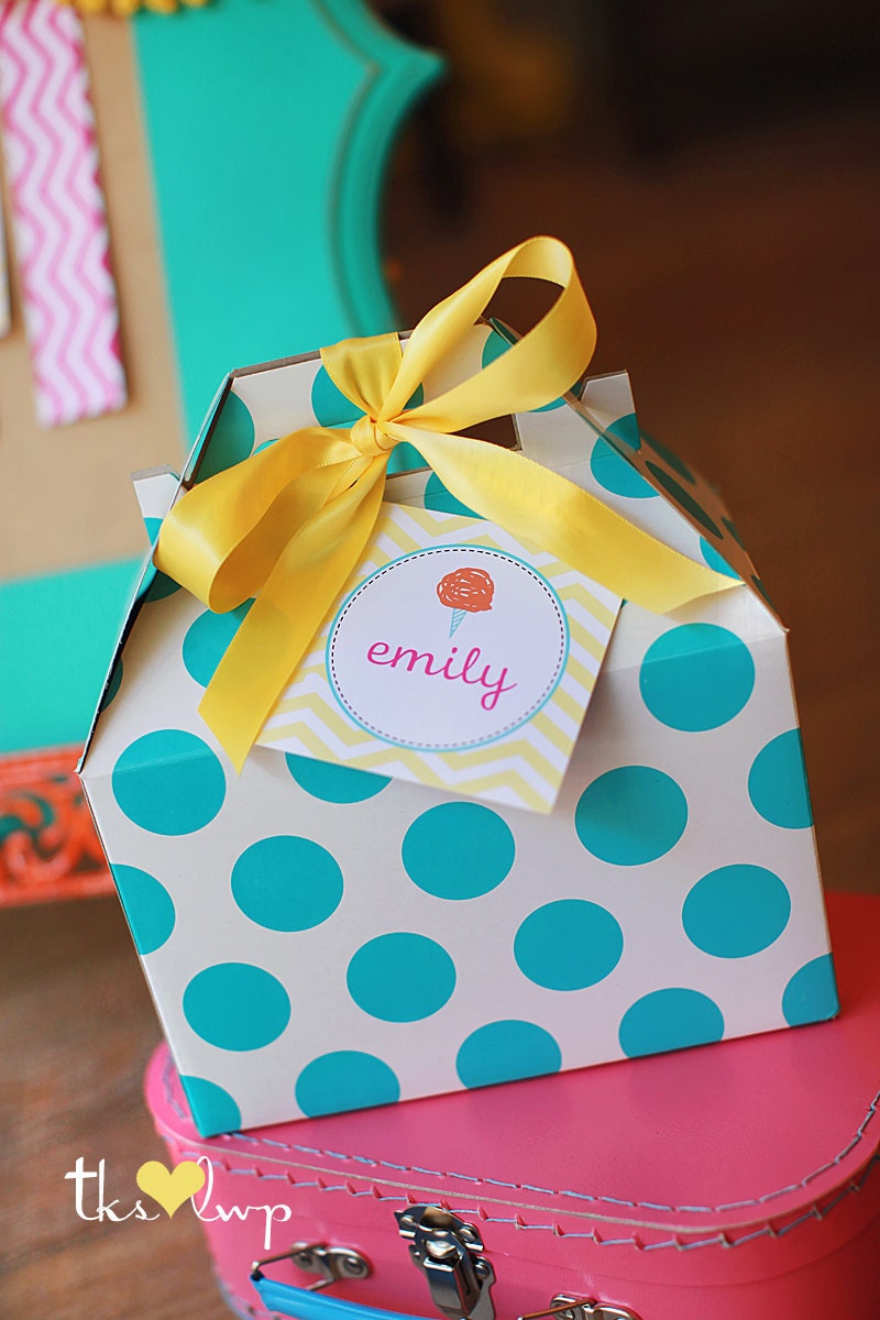 Chevron Cotton Candy Party Printable Labels by The TomKat Studio