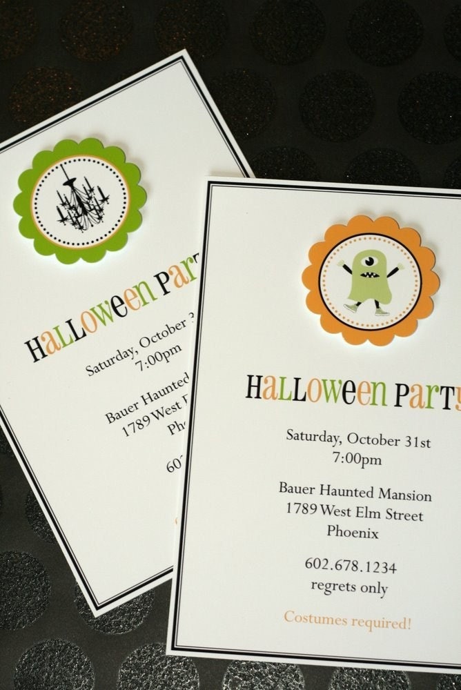 Halloween Printable Invitation Design and Party Circles - The TomKat Studio
