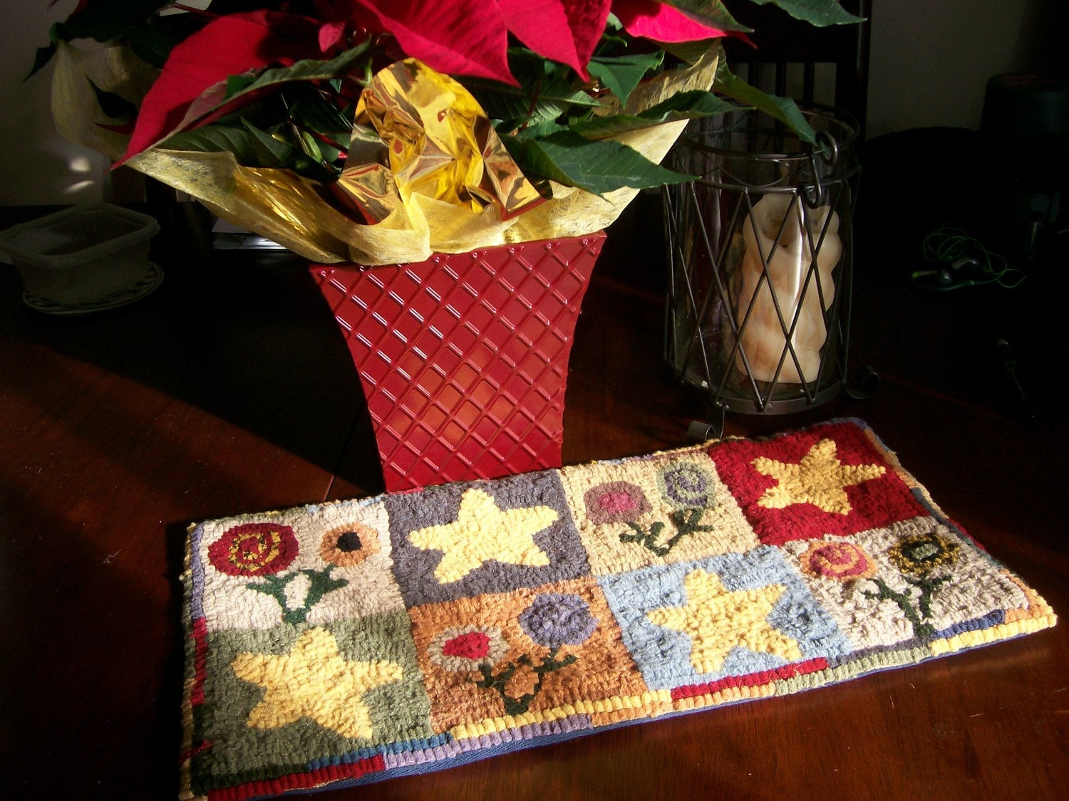 Hooked Wool Table Runner