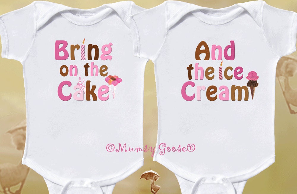Twin Birthday Onesies First Birthday Rompers Boy Girl Twin Birthday Shirts