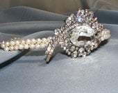 Freshwater Pearl Rhinestone Old  Hollywood Headband