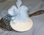 Blue Feather Flower Fascinator