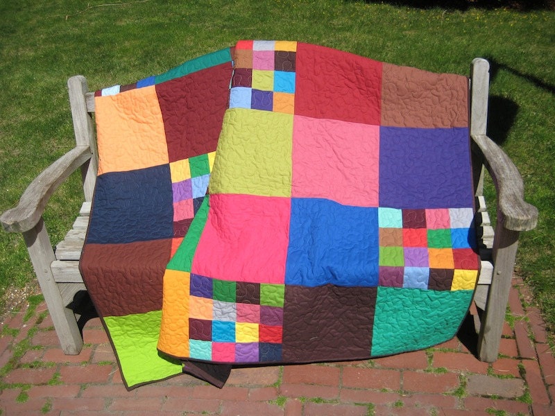Modern Patchwork Bed Quilt - Patches of Patchwork