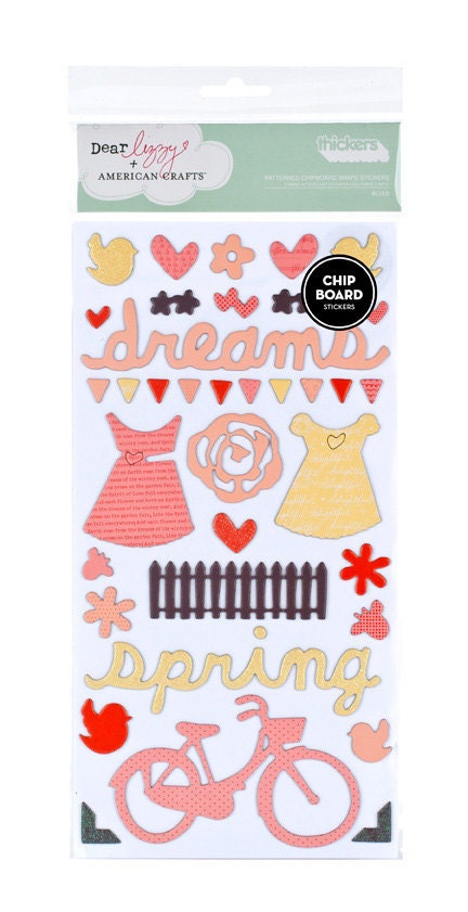 Thickers - Dear Lizzy - Bliss Chipaboard Shapes  - American Crafts - Clearance Pricing