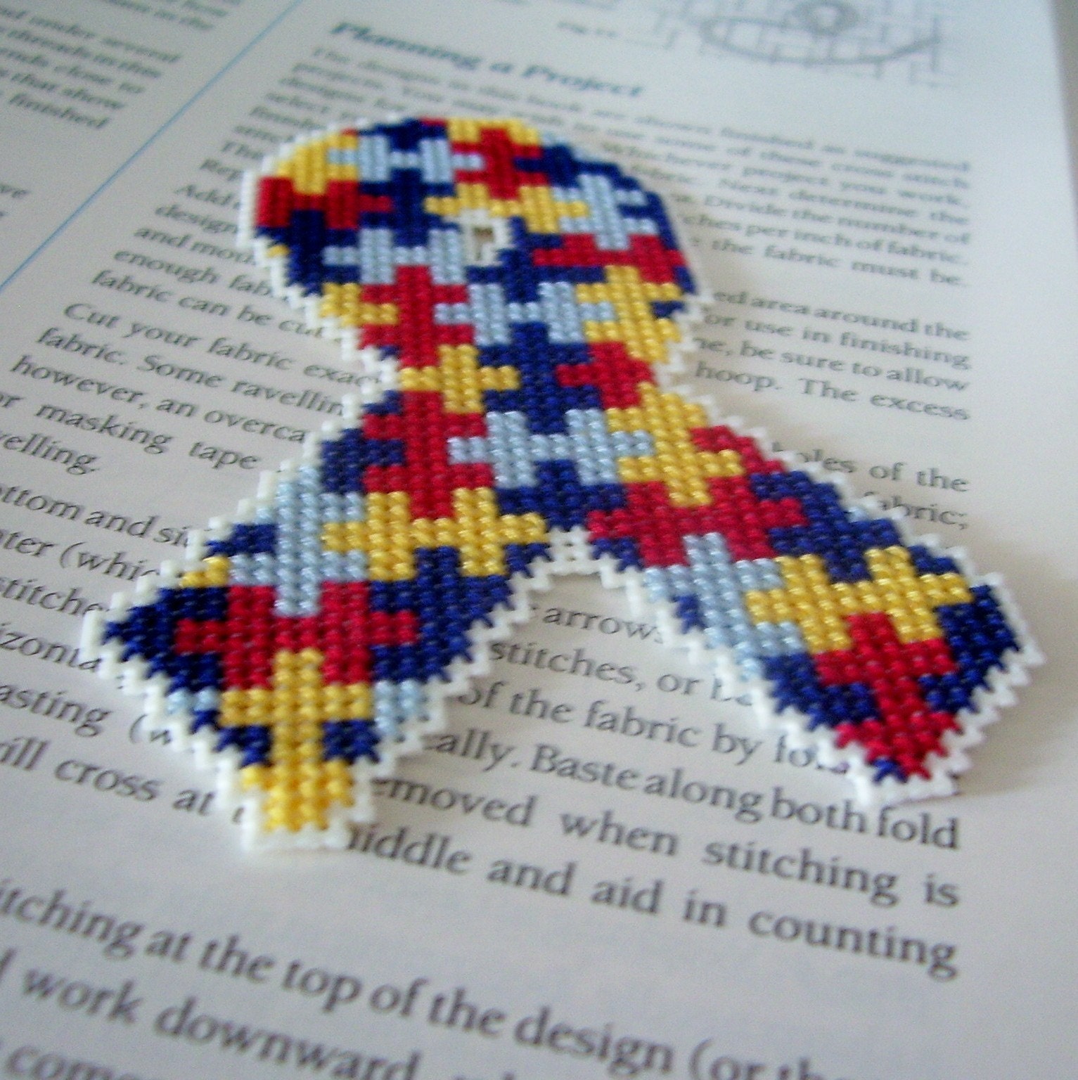 10001 Autism Awareness Ribbon Cross Stitch PDF Pattern - DIGITAL DOWNLOAD
