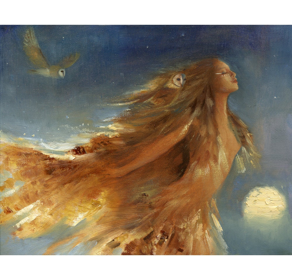 Owl Woman - Art Print From Original Oil Painting