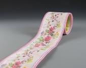 Cheri Floral Jacquard Ribbon Pink Multi 2 Yard Length
