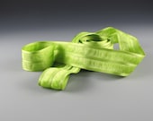 Satin Ribbon with Open Floats Grass Green 3 Yard Length