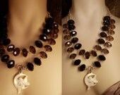 SIgned Nude MOP Fairy in the Moon statement necklace