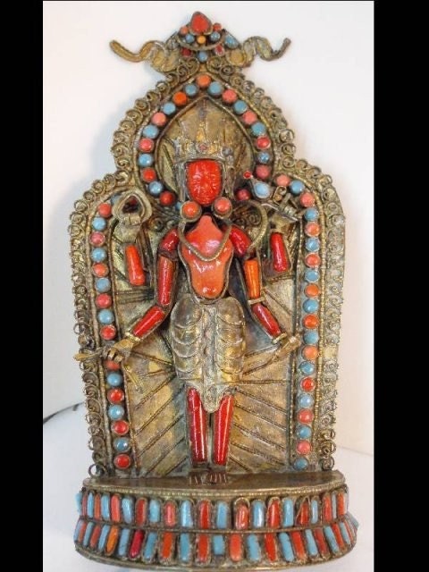 Mystical antique Antique coral turquoise Snake Goddess alter
