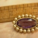 Huge Antique Edwardian amethyst & Pearl brooch