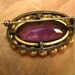 Huge Antique Edwardian amethyst & Pearl brooch