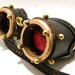 Steampunk solid brass goggles (Anatoray Volunteer's widespread design no.1) BLACK