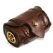 Steampunk brass telescope with leather case BROWN LEATHER GEARS DECOR