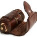 Steampunk brass telescope with leather case BROWN LEATHER GEARS DECOR