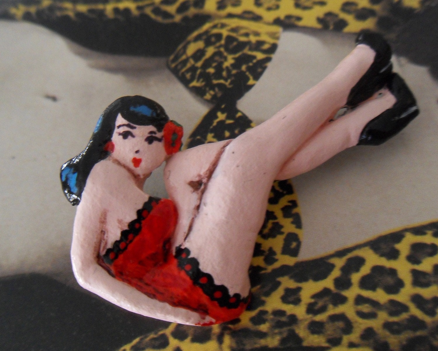 Retro PinUp Girl Brooch