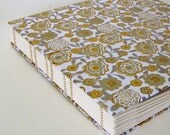 Custom Handmade Photo Album, Wedding Guest Book, Wedding Album, Gold and Silver Zinnias, Made To Order