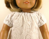 Doll Peasant Top Fits American Girl and Bitty Baby Sized Dolls White Embroidered Shirt Blouse Girls Toy