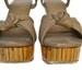 Wooded Platforms / super high heel wedge / 1970s / size 6.5