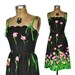1970s Floral Dress / tulip garden day dress / Small