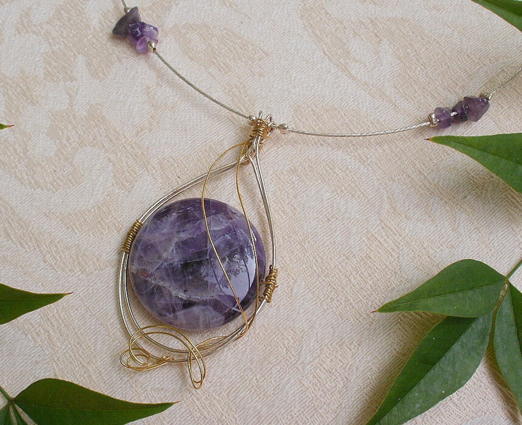 Amethyst Wire Wrapped Necklace