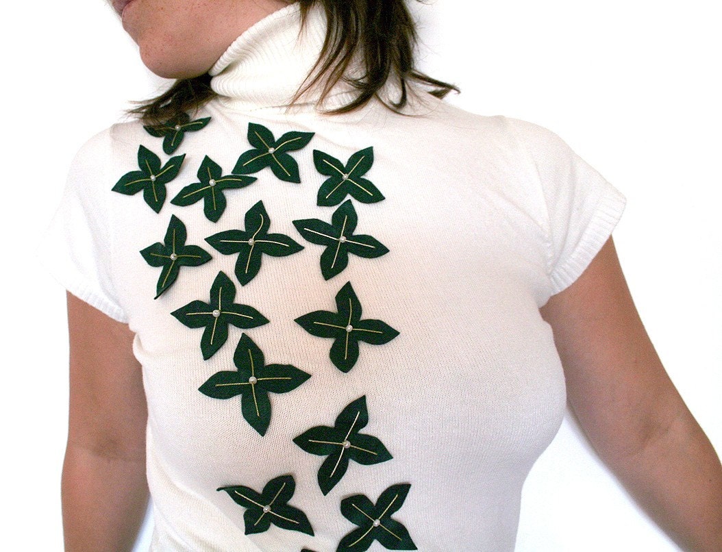 Short sleeve White Cashmere Sweater