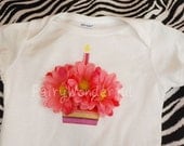 3D Blooming Cupcake Short Sleeve Shirt or Onesie made to match our Blooming Tutu