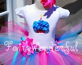 Boutique Triple Berry Treat 3D cupcake Short Sleeve Shirt or Onesie made to Triple Berry Tutu