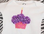 Boutique Laffy Taffy 3D cupcake Short Sleeve Shirt or Onesie made to match our Laffy Taffy Tutu