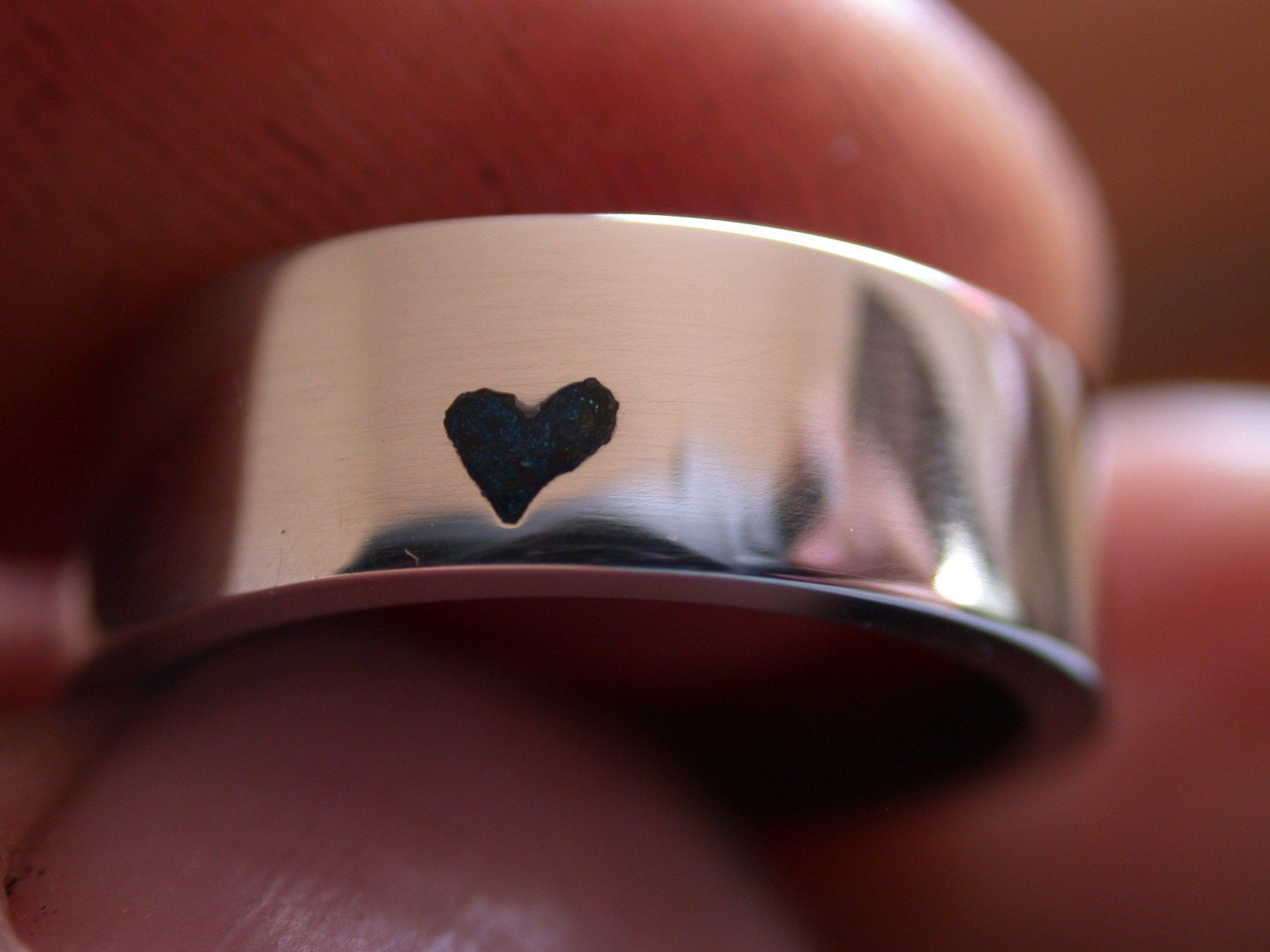 Pure Palladium 5mm band with heart
