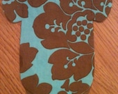 Teal and chocolate brown floral baby shower onesie napkins or banner decoration. Pack of 30. Il_170x135