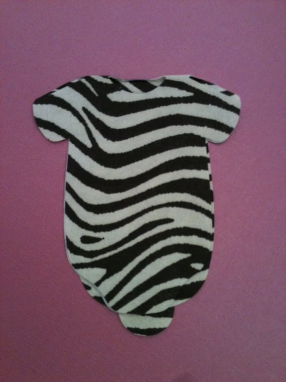 Baby shower zebra print onesie napkins and banner decoration - use as both Il_570xn