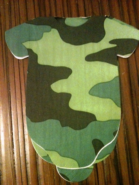 Set of 30 Camoflauge green Baby shower onesie napkins or banner decoration Each one handmade Il_570xn