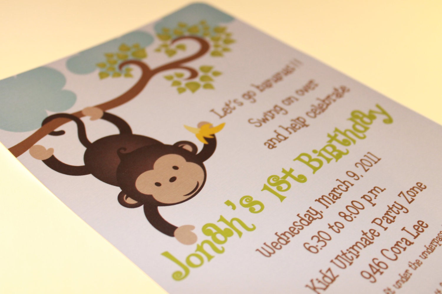 Mod Monkey Invitations for boy or girl Il_570xn