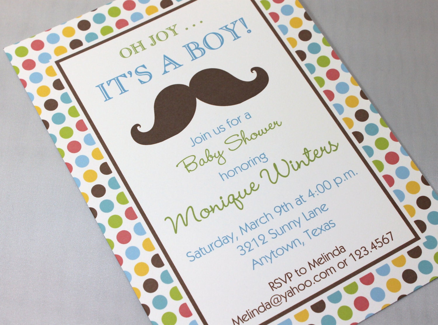 Mustache Bash Custom Baby Shower Invitation Il_570xn