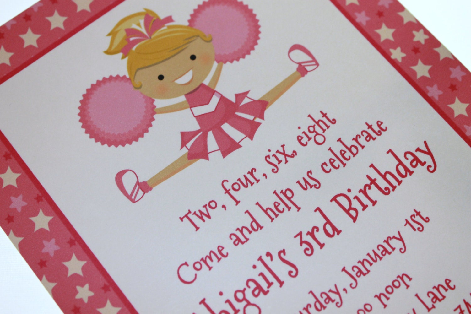 Pink Cheer Birthday Invitations Il_570xn