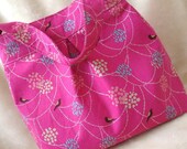 SALE. . .Pink Bird to Hang X-Large Market Tote Bag Vertical. . . BadkittyHawaii